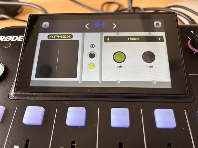 To play music through your Rodecaster,Pro, set the panning left and right.